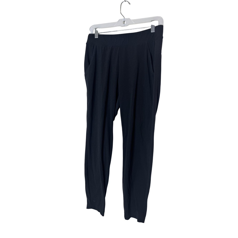 Athleta Jogger Pants Womens Small Black Jersey Knit Elastic Waist Pockets Lounge